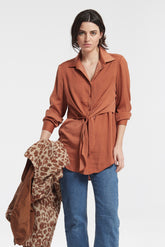 WHASHED SATIN OVERLAY GERMAN SHIRT